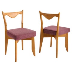 Guillerme & Chambron, Set of Four Upholstered Dining Chairs, France, Mid-Century