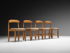 Guillerme & Chambron Set of Four 'Véronique' Dining Chairs in Solid Oak
