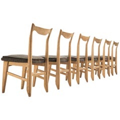 Set di sei sedie da pranzo Guillerme & Chambron in Oak massello