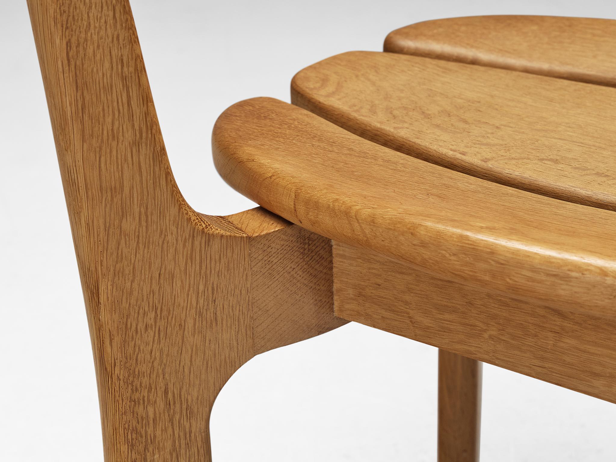 Guillerme & Chambron Set of Sixteen Dining Chairs in Solid Oak 4