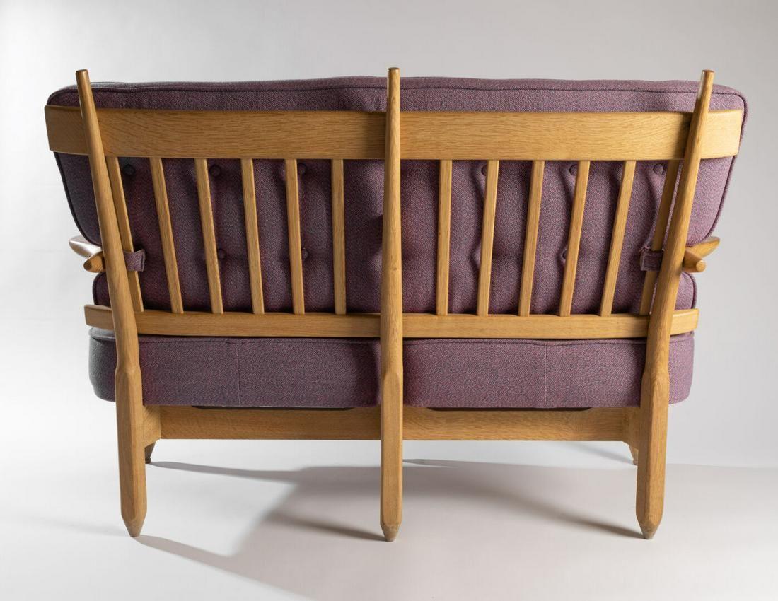 Guillerme & Chambron Settee in Oak, France, c 1960's For Sale 1