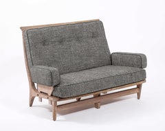 Guillerme & Chambron Settees in Oak, France 1960's