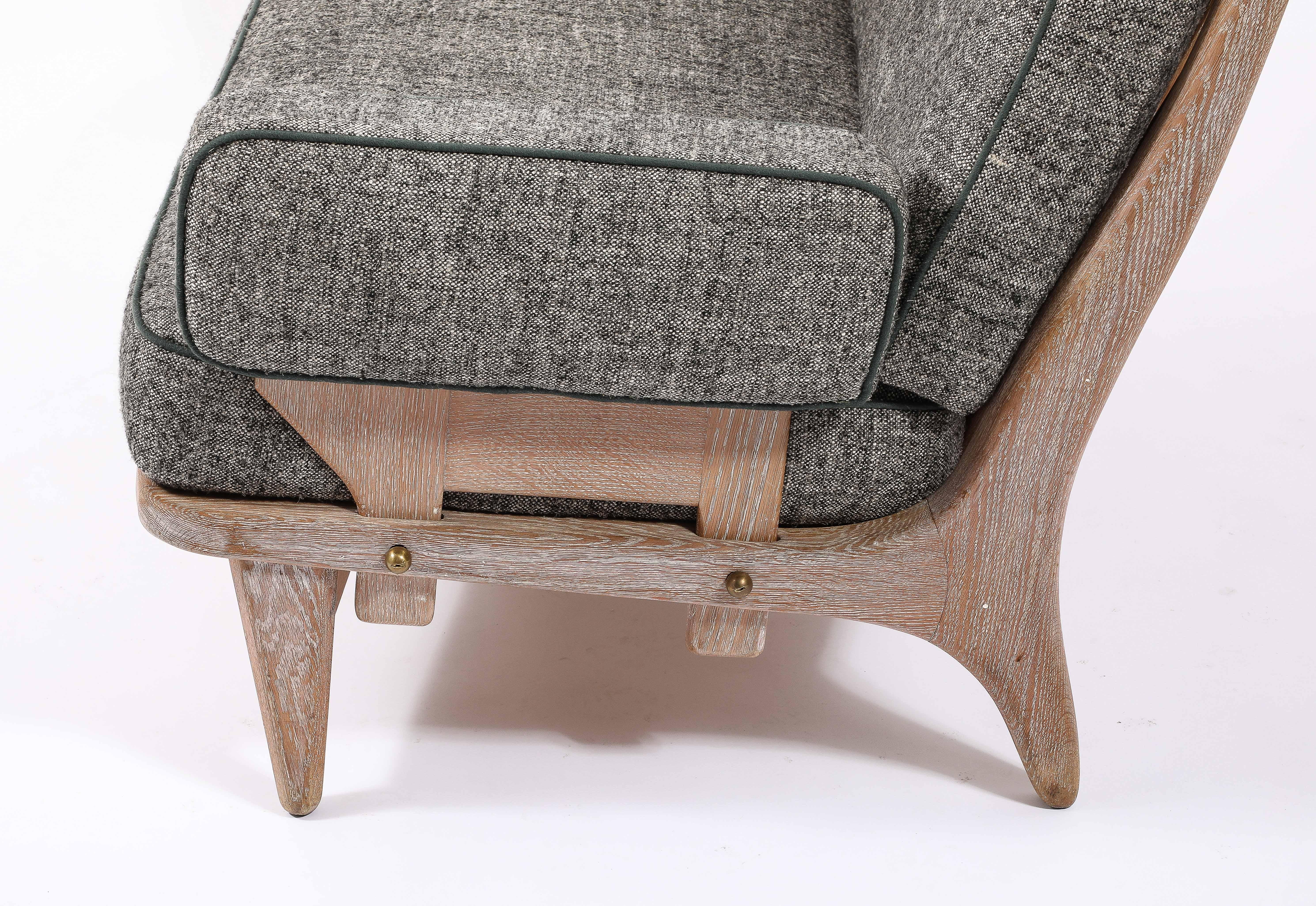 Guillerme & Chambron Settees in Oak, France 1960's For Sale 1