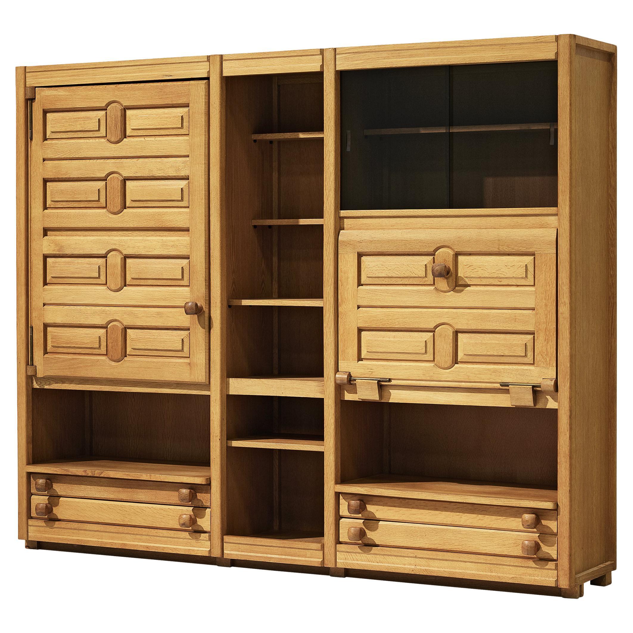 Guillerme & Chambron Cupboard in Oak and Glass