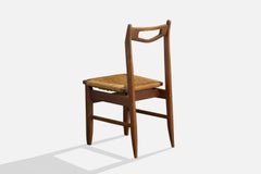 Guillerme & Chambron, Side Chair, Oak, Rush, France, 1960s