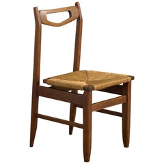 Guillerme & Chambron, Silla auxiliar, Roble, Rush, Francia, Años 60