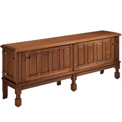 Guillerme & Chambron Sideboard in Oak and Brass