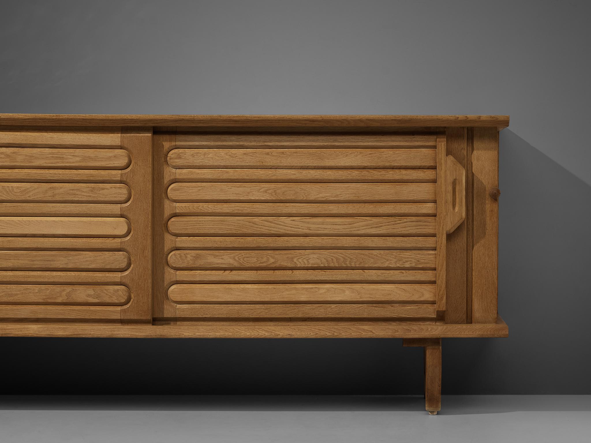 Guillerme & Chambron Sideboard in Oak and Ceramic Tiles 2