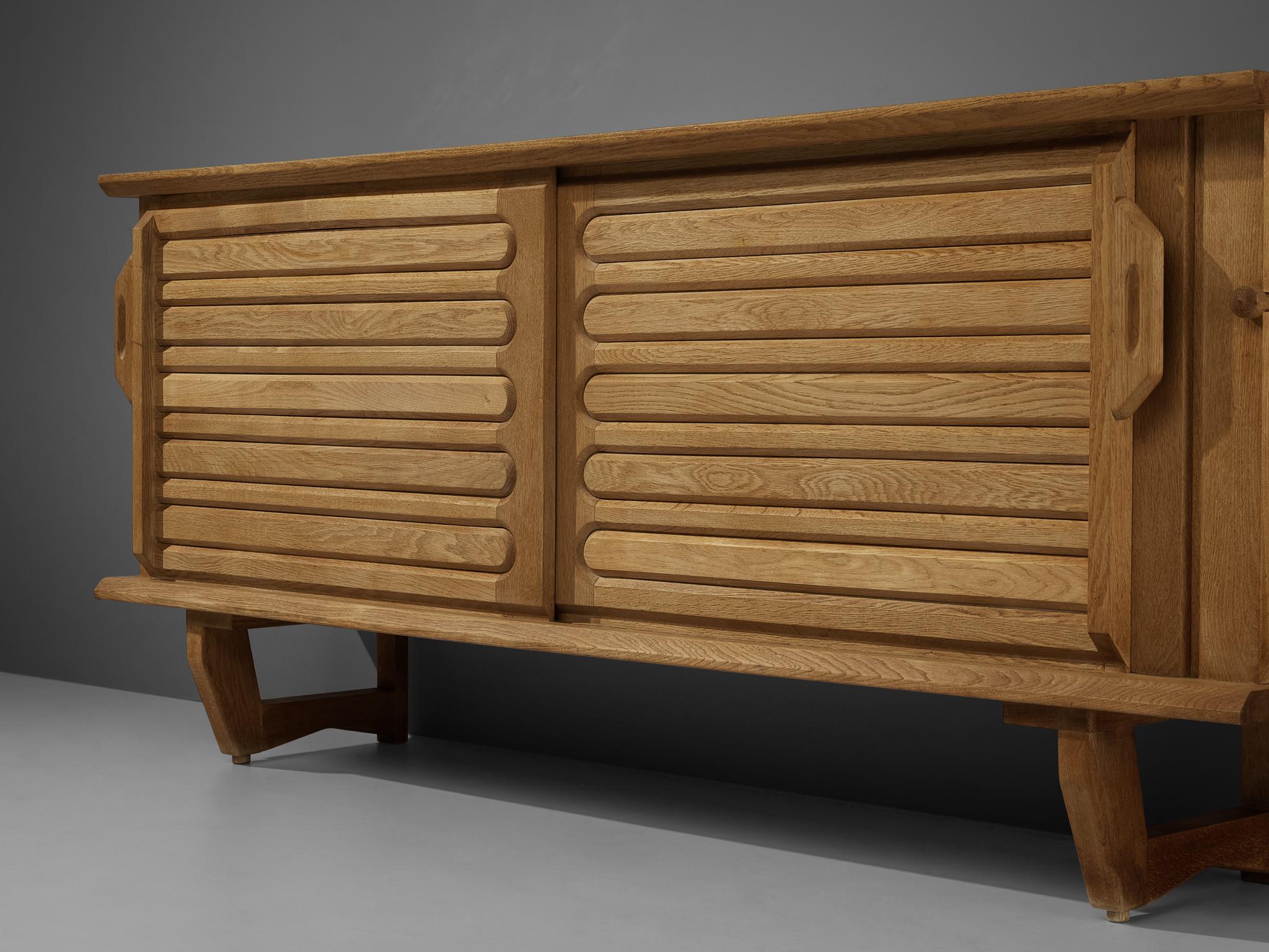 Guillerme & Chambron Sideboard in Oak and Ceramic Tiles 3