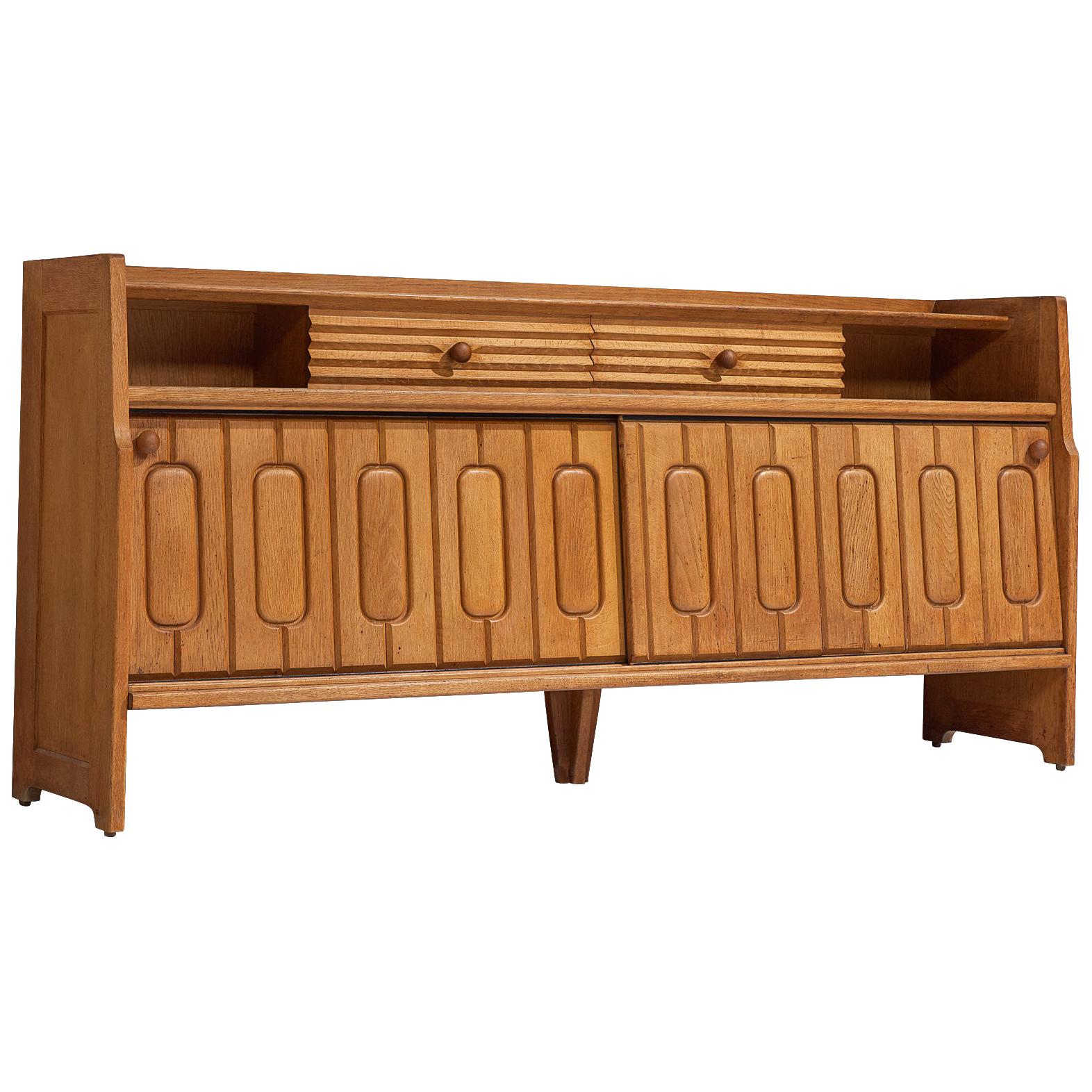 Guillerme & Chambron Sideboard in Oak and Ceramics