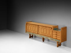 Guillerme & Chambron 'Simon' Sideboard in Oak with Ceramic Tiles