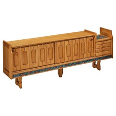 Guillerme & Chambron 'Simon' Sideboard in Oak with Ceramics