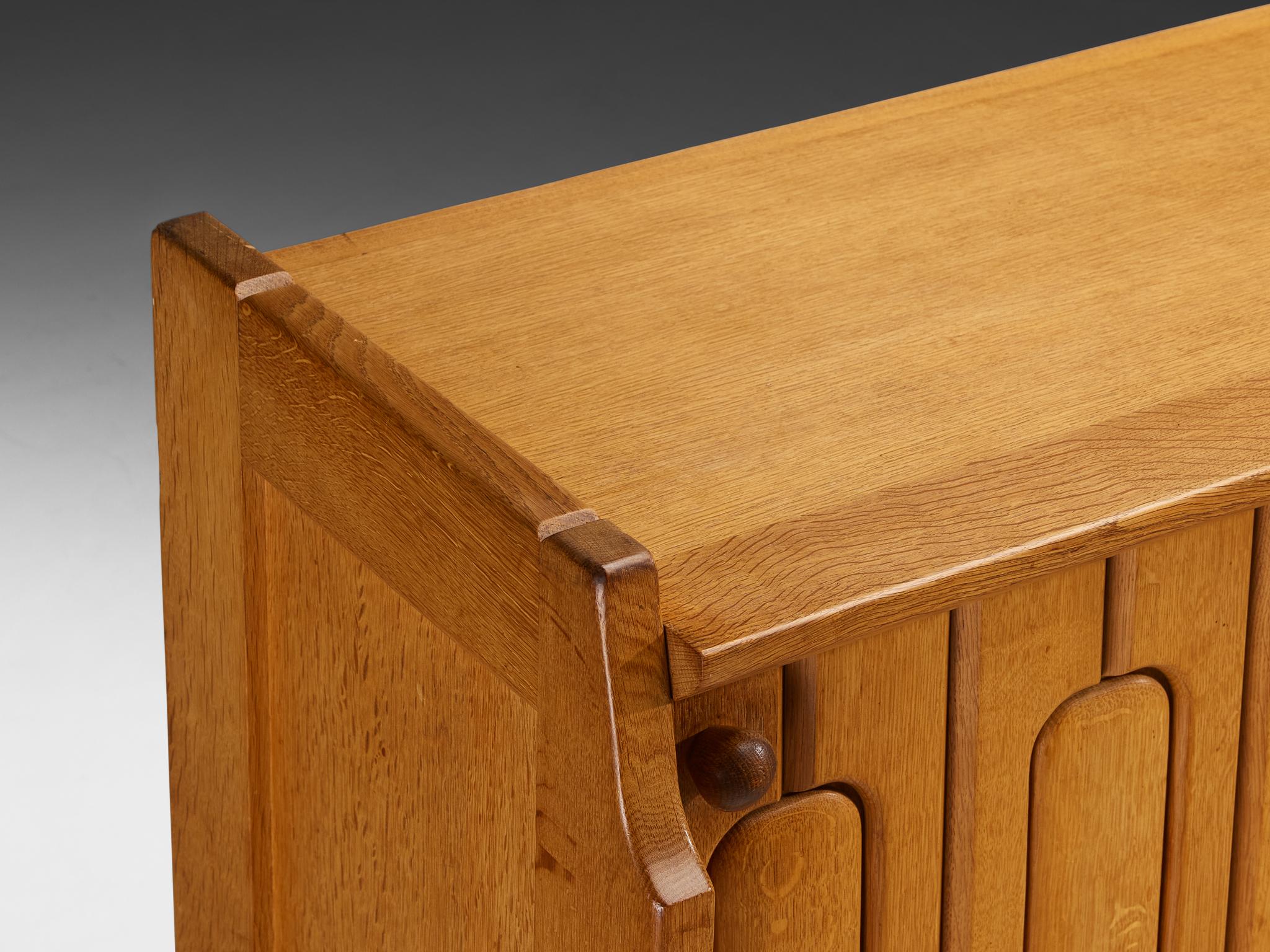 Guillerme & Chambron 'Simon' Sideboard in Solid Oak and Ceramic For Sale 3