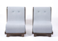 Guillerme & Chambron Slipper Chairs, France 1950's
