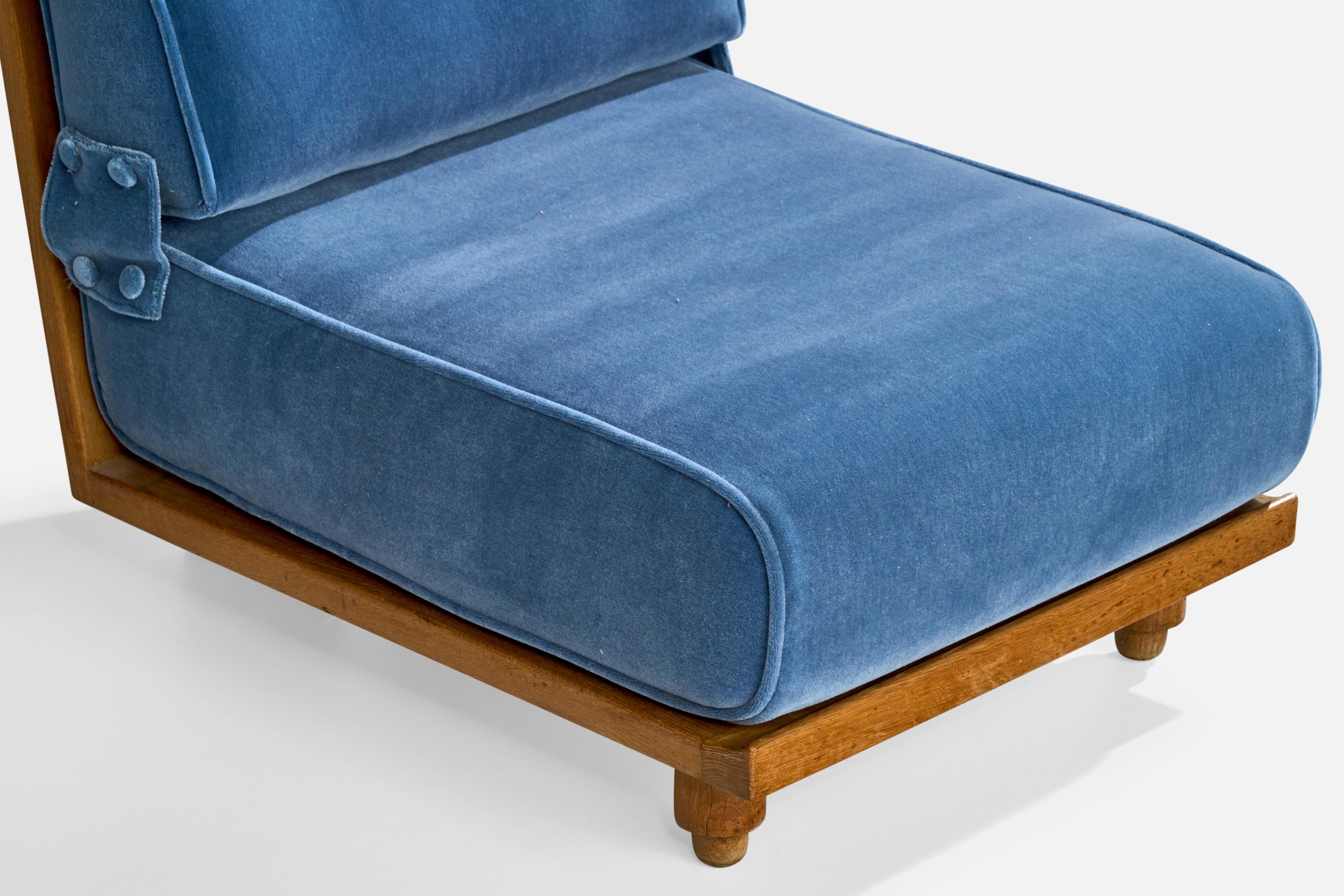 Guillerme & Chambron, Sedie a pantofola, Mohair, Oak, Francia, anni '50 4