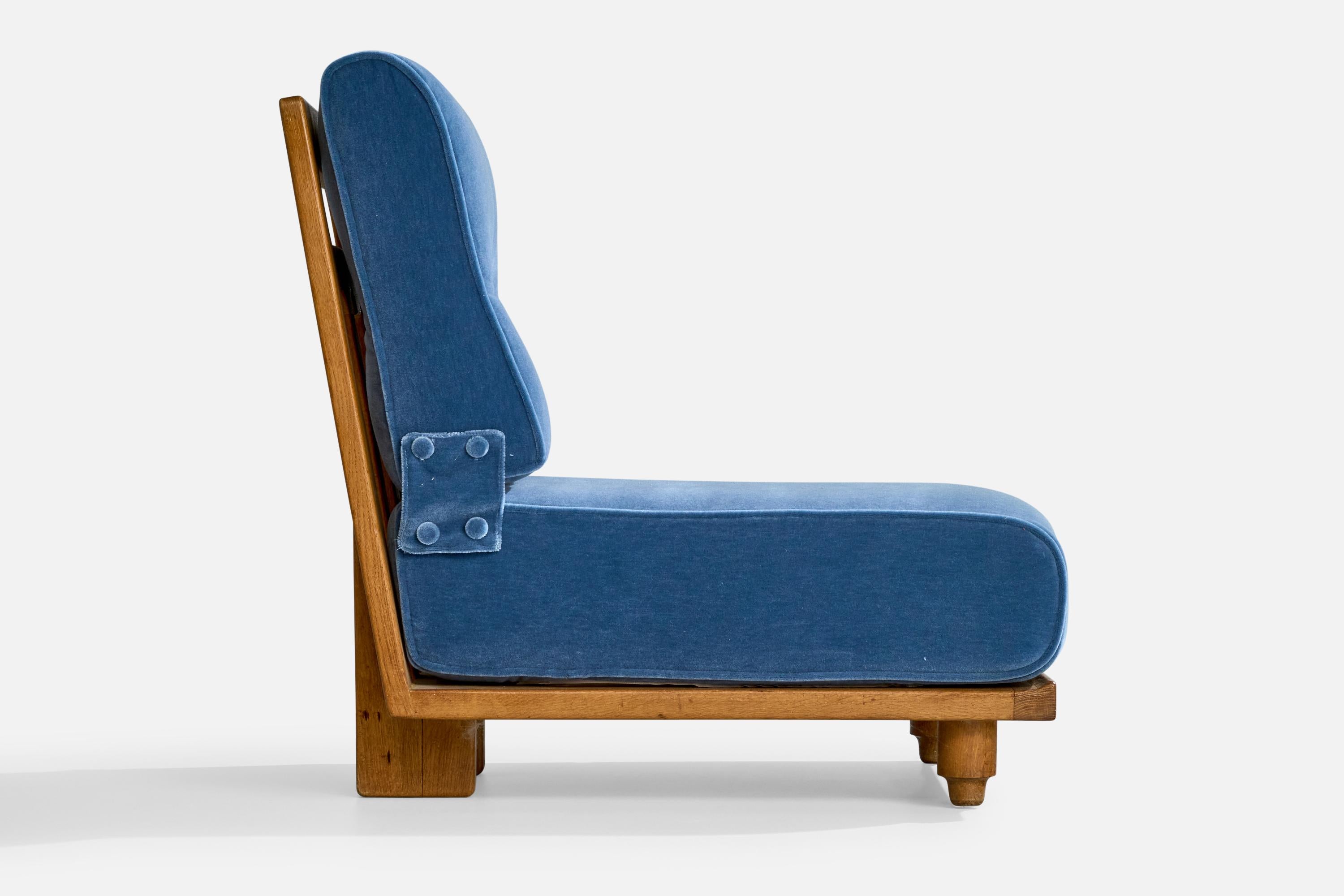 Guillerme & Chambron, Sedie a pantofola, Mohair, Oak, Francia, anni '50 2