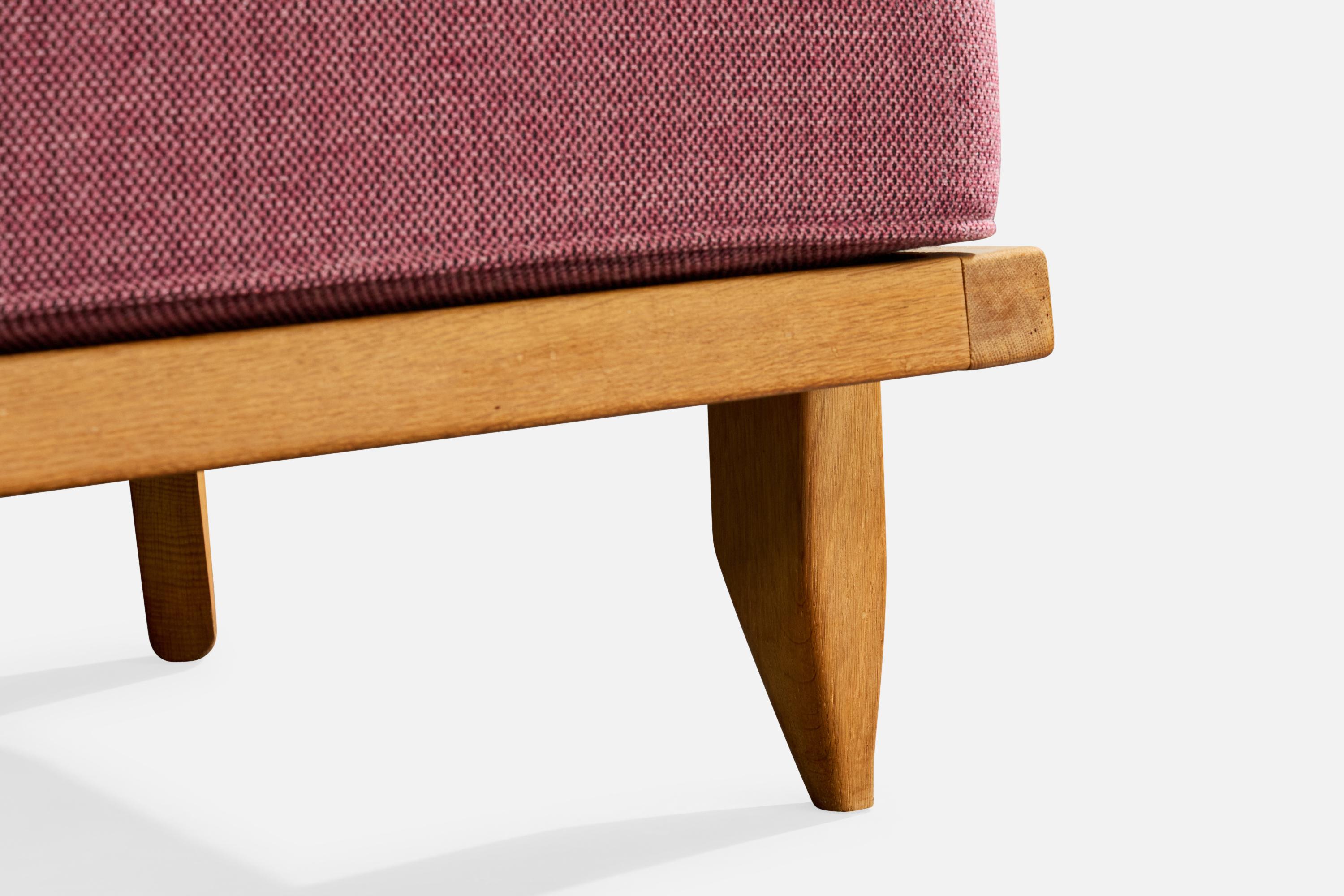 Guillerme & Chambron, Sofa, Fabric, Oak, France, 1950s im Angebot 6