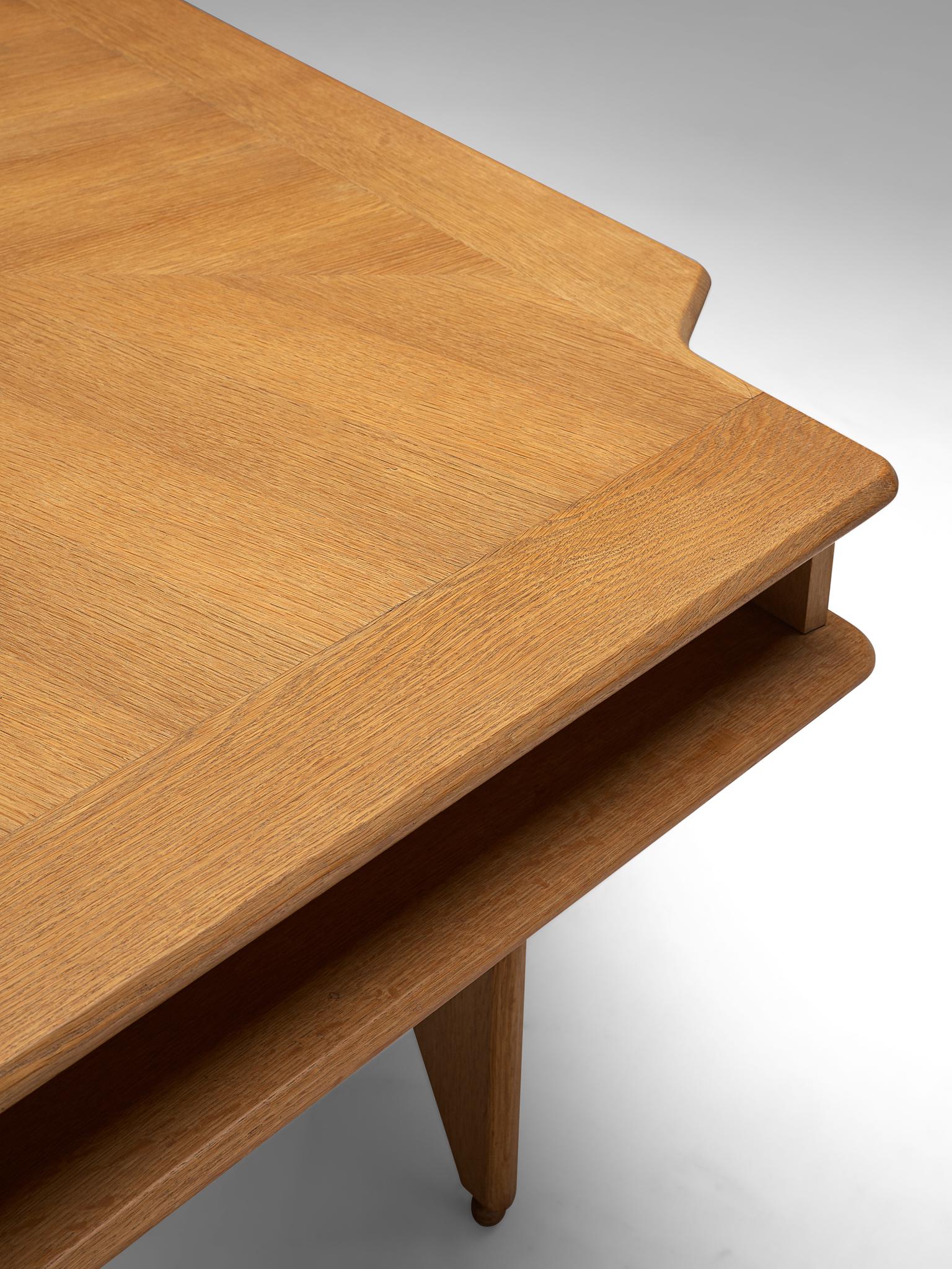 Metal Guillerme & Chambron Solid Oak Corner Desk