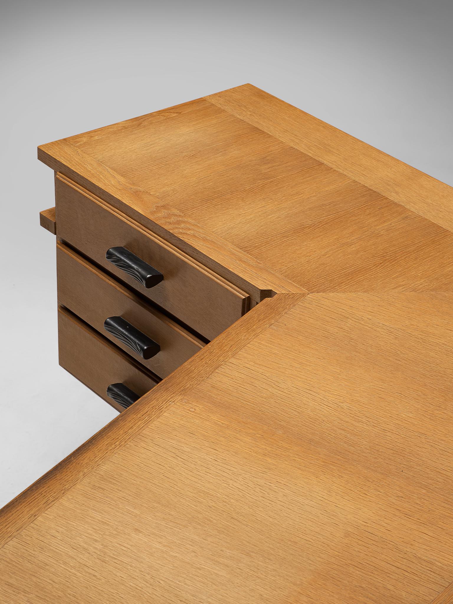Guillerme & Chambron Solid Oak Corner Desk 1