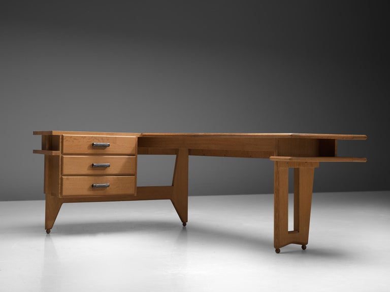 Guillerme And Chambron Solid Oak Corner Desk For Sale At 1stdibs