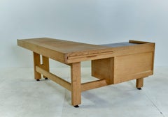 Guillerme & Chambron Solid Oak Corner Desk, Votre Maison Edition, 1950