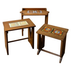 Guillerme 
Chambron Stained Oak Nesting Tables, 1950s