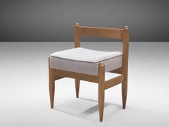 Guillerme & Chambron Hocker aus massivem Eichenholz und Stoff