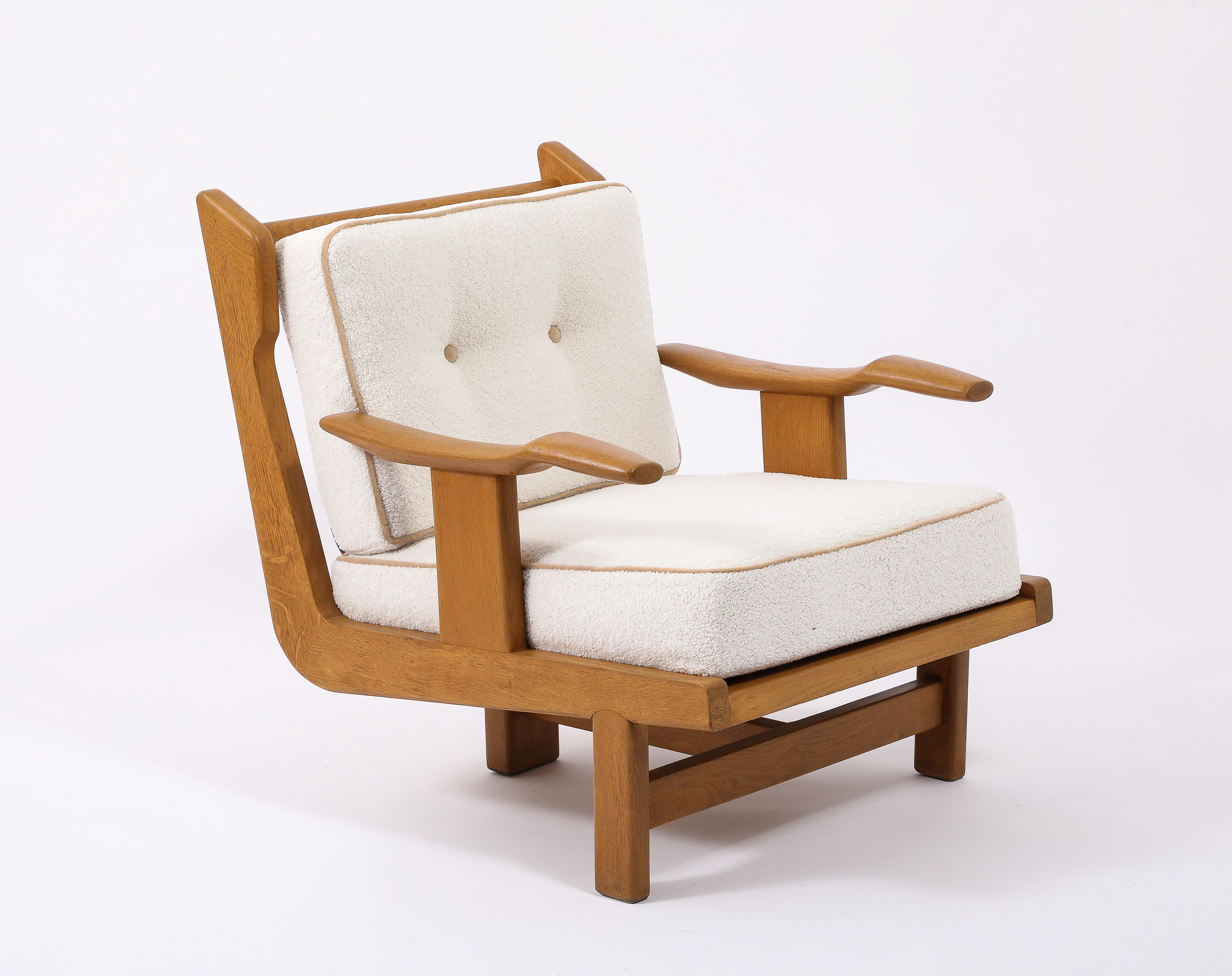 Guillerme & Chambron T Chair in Oak, France 1960's For Sale 4