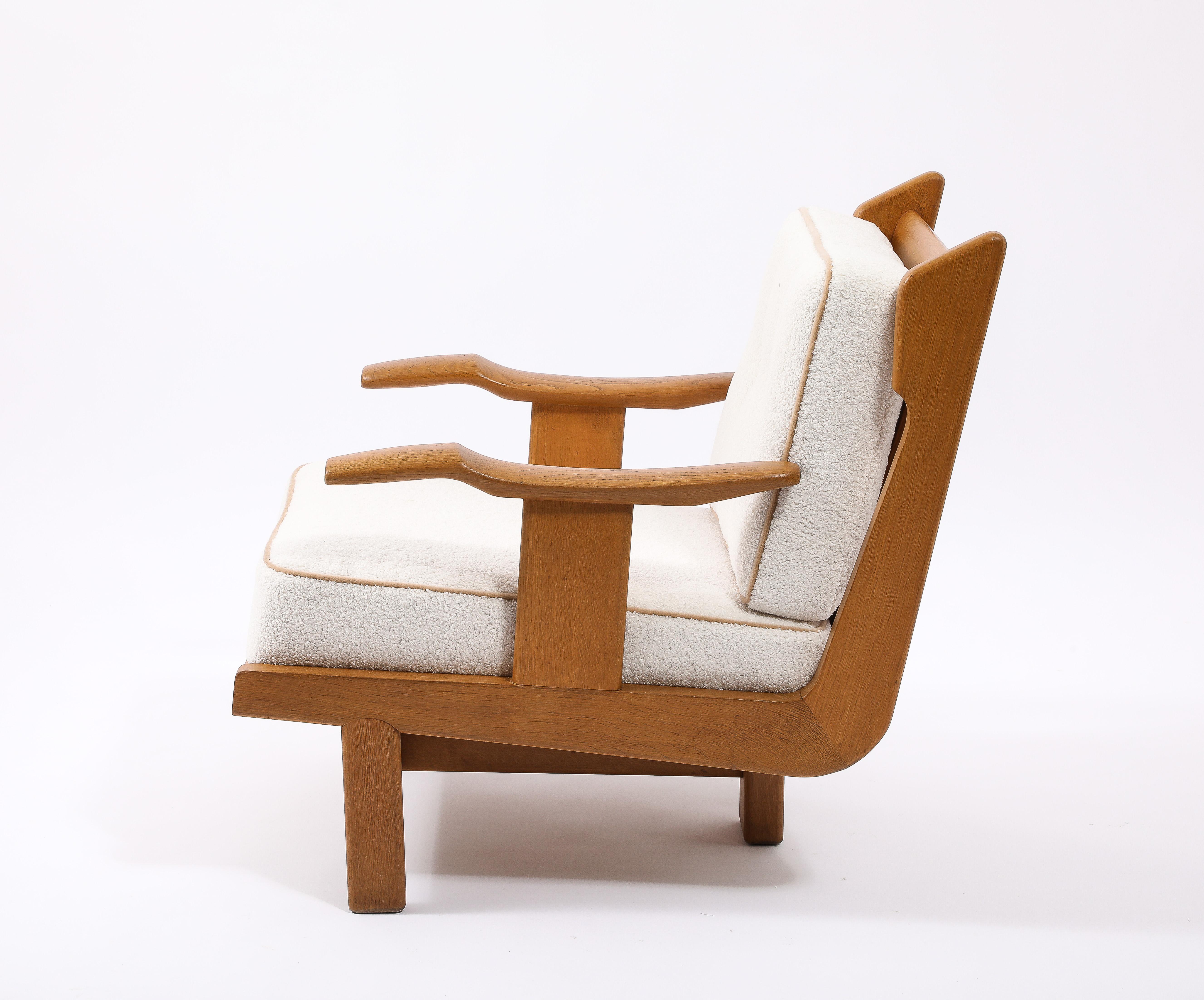 20th Century Guillerme & Chambron T Chair in Oak, France 1960's For Sale