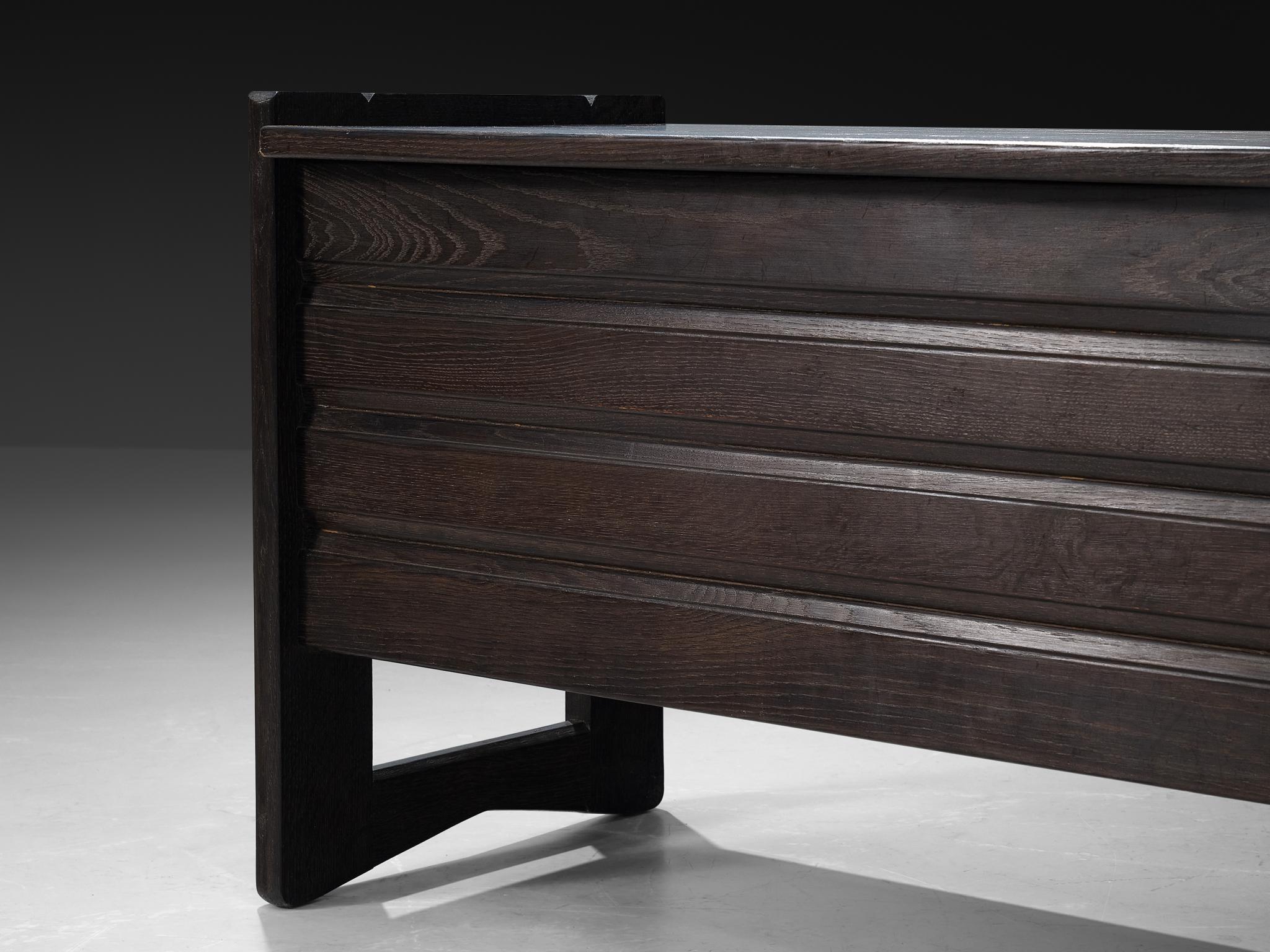 Guillerme & Chambron Trunk or Side Bench in Black Oak For Sale 1