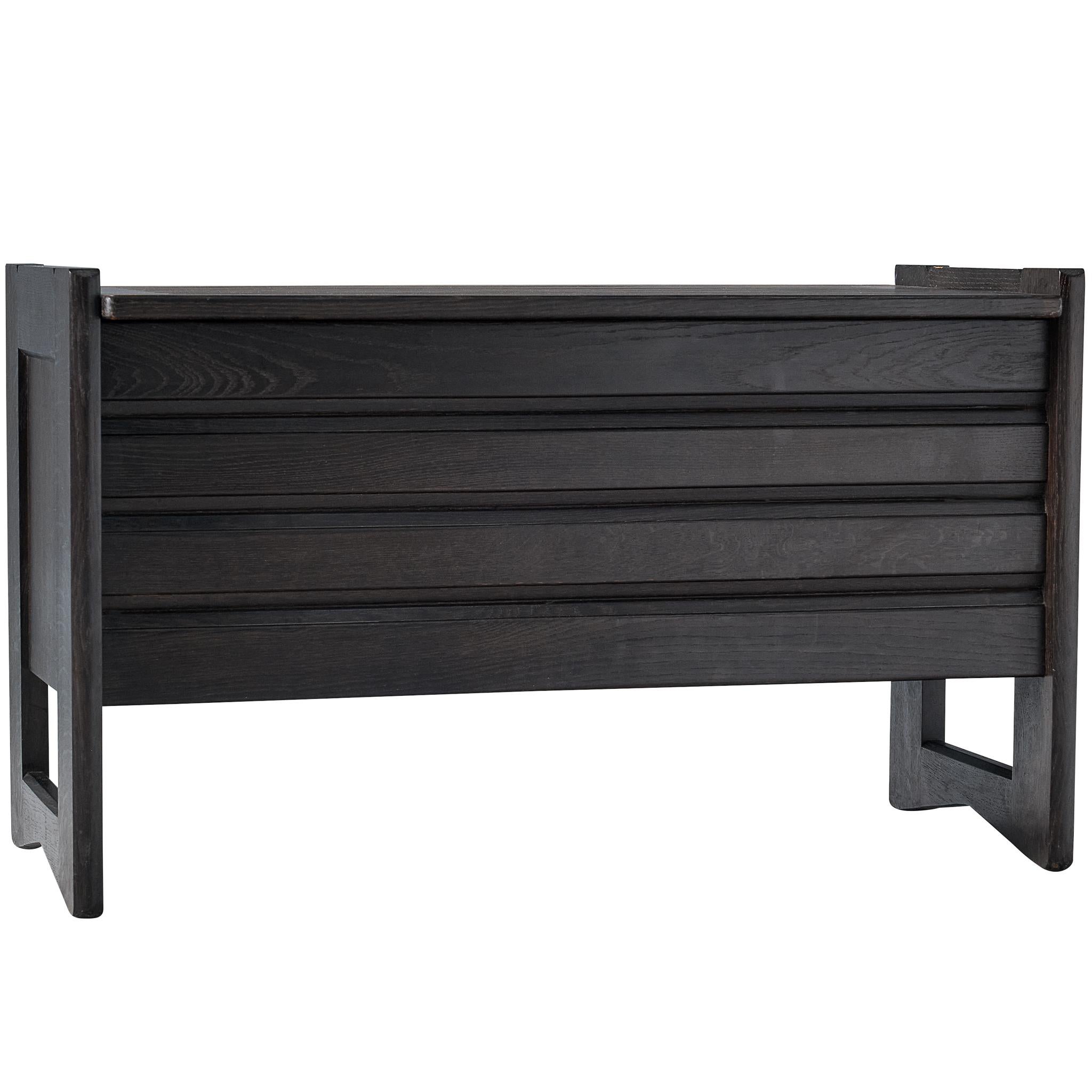 Baule o panca laterale Guillerme & Chambron in Oak Oak nero