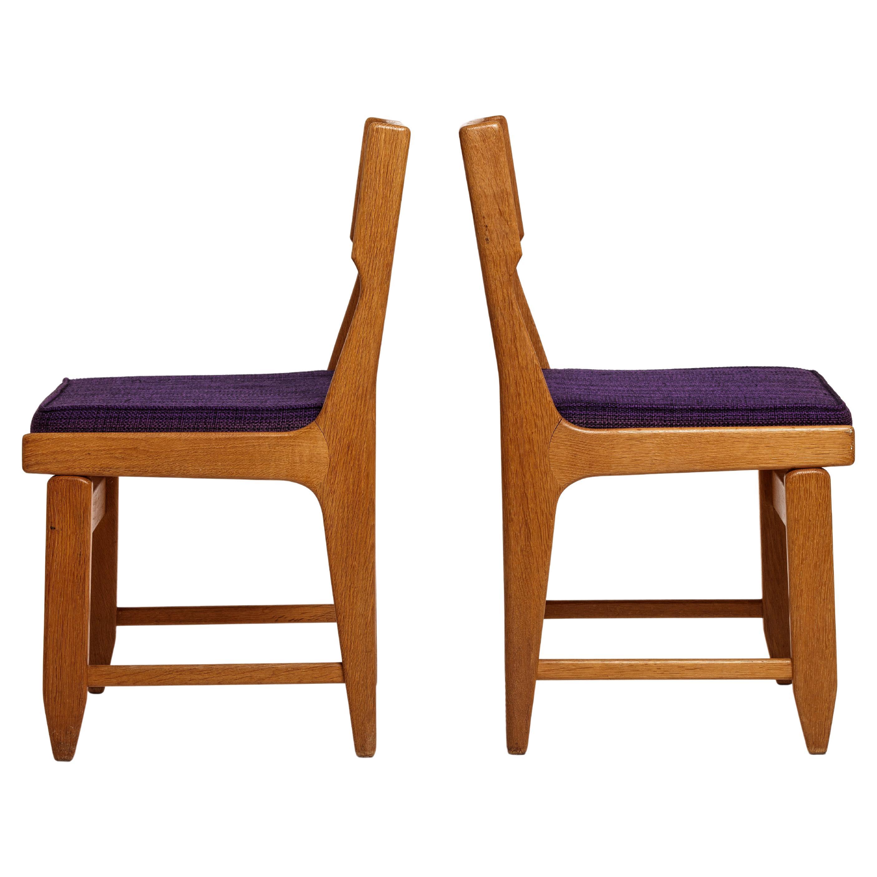  Guillerme & Chambron  velvet "Raphaël" Dining Chairs For Sale