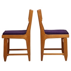  Guillerme & Chambron  velvet "Raphaël" Dining Chairs