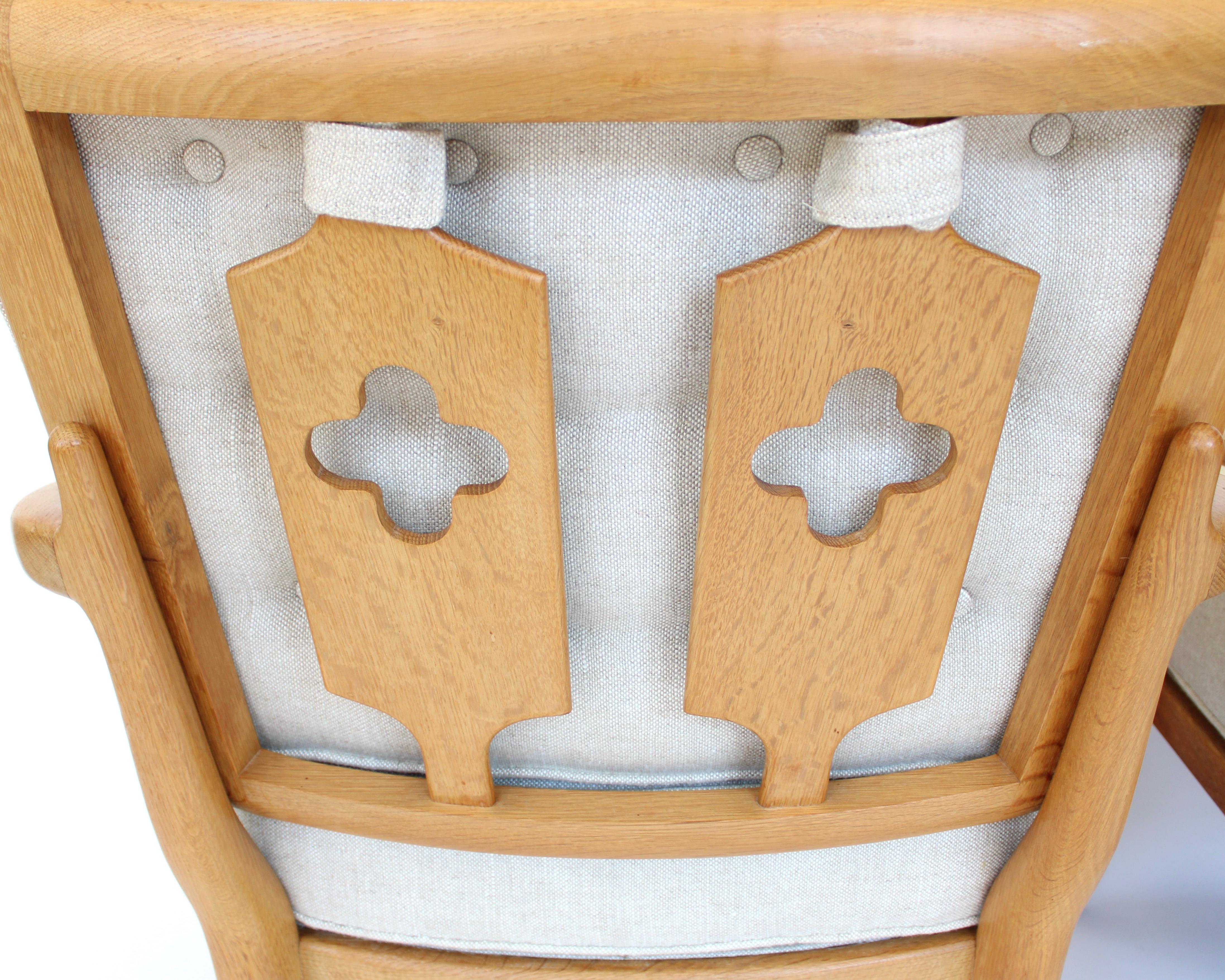 Guillerme Chambron Votre Maison Pair French Oak Lounge or Side Chairs Model Jose 9