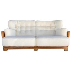 Guillerme & Chambron, Votre Maison, Sofas & Lounge Chair, Fabric and Oak, 1960s