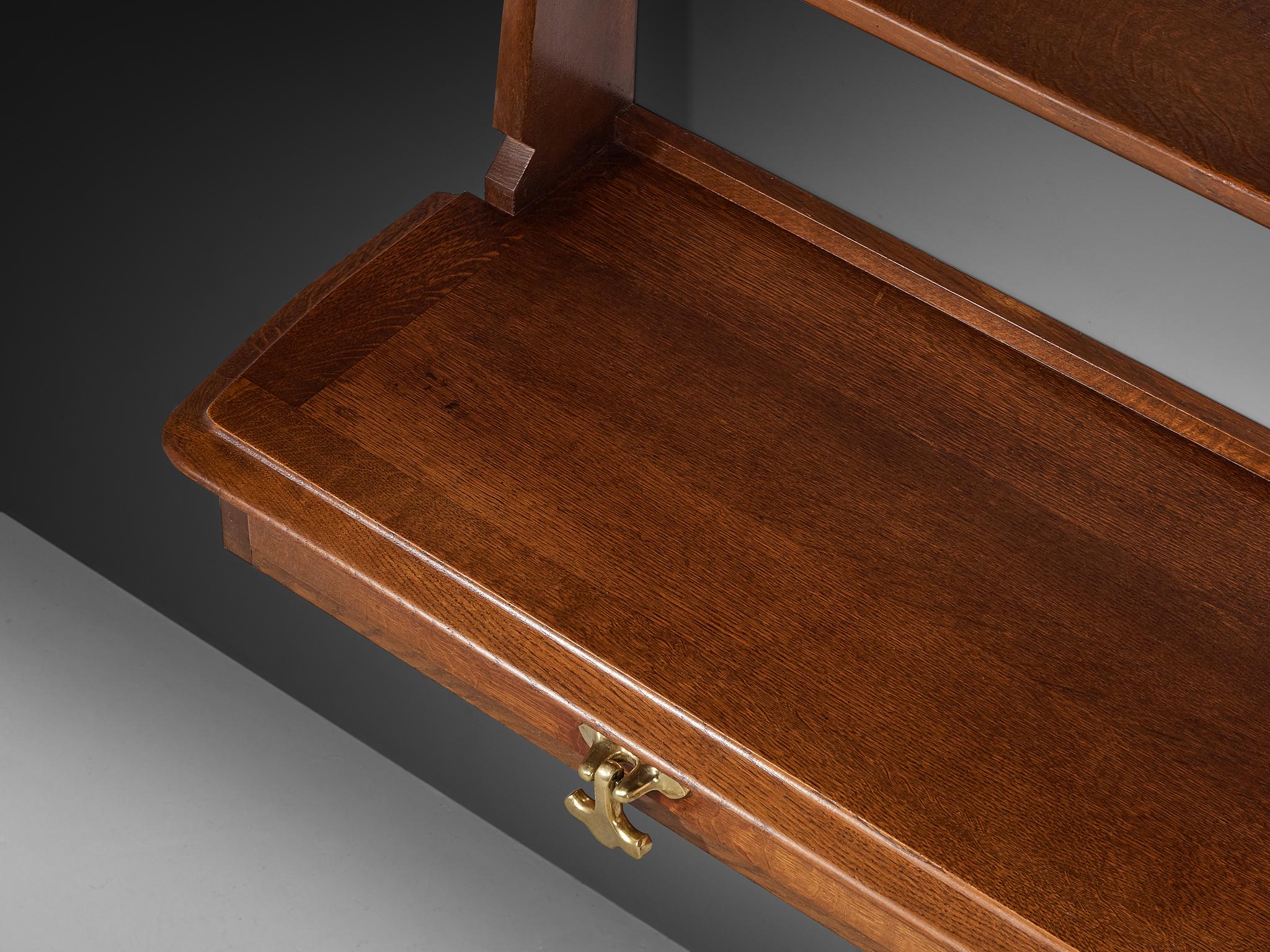 Scaffale a parete Guillerme & Chambron con cassetti in Oak massiccio in vendita 1