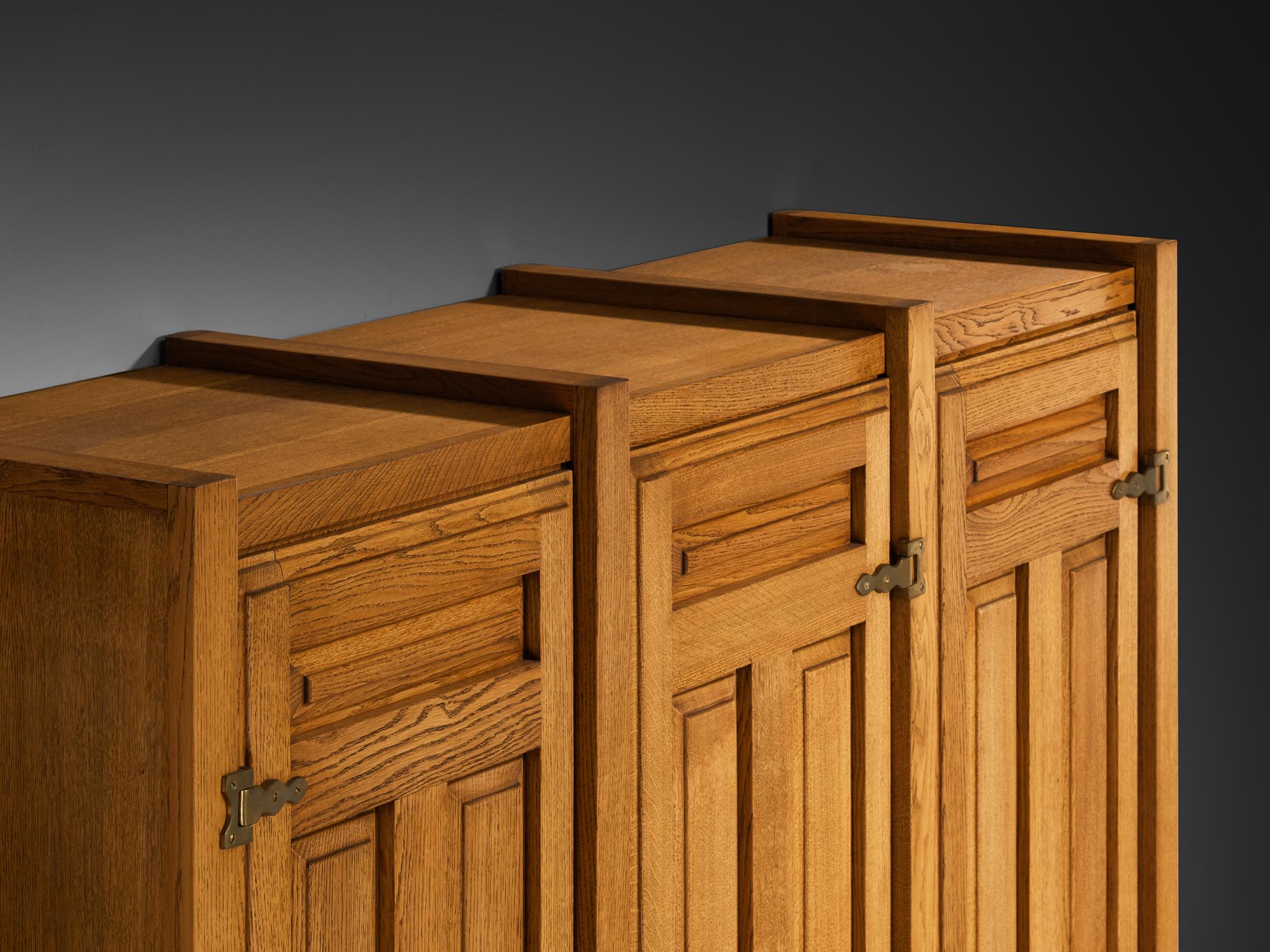 Guillerme & Chambron Wardrobe in Solid Oak For Sale 3