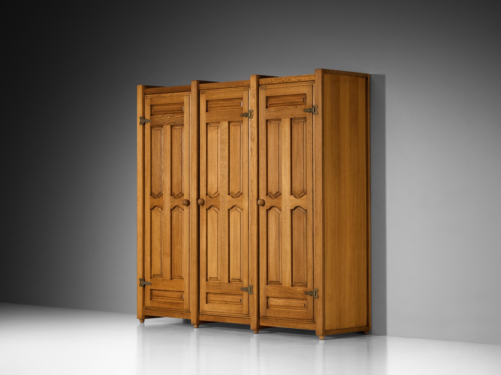 Guillerme & Chambron Wardrobe in Solid Oak For Sale 2