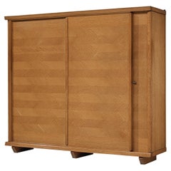 Guillerme & Chambron Wardrobe with Hidden Compartment in Solid Oak