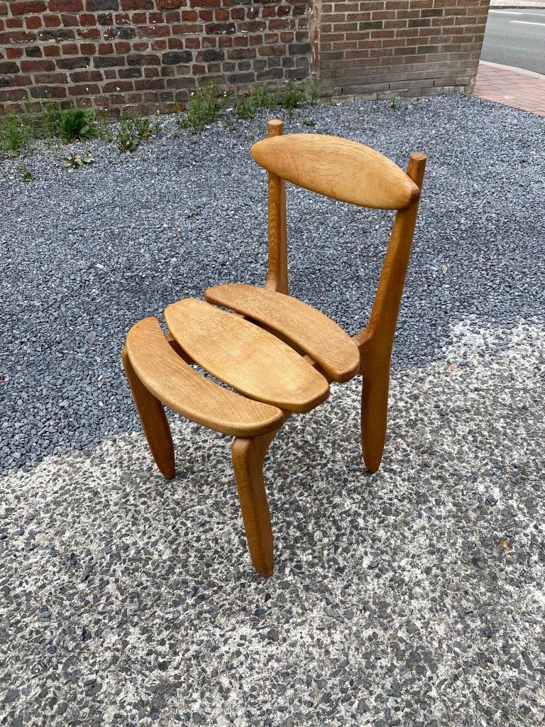 Quercia Guillerme et Chambron, Sedia 10 Thierry in Oak massiccio, Edizione Votre Maison 1970 in vendita