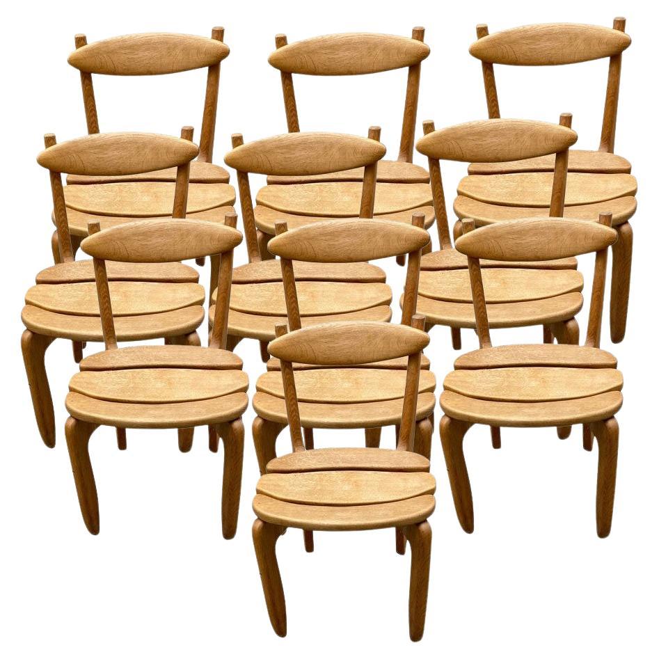 Guillerme et Chambron, Sedia 10 Thierry in Oak massiccio, Edizione Votre Maison 1970 in vendita