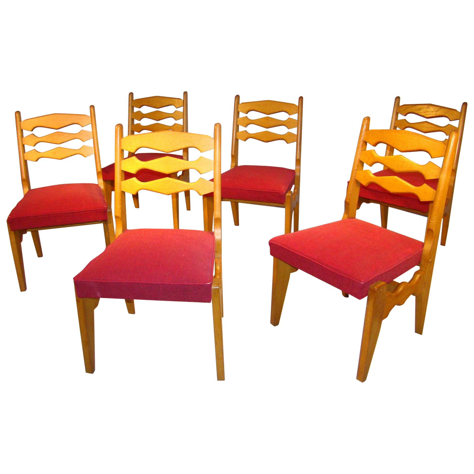 Guillerme et Chambron, 18 Chairs in Oak, Edition "Votre Maison", circa 1960