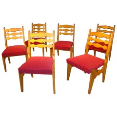 Guillerme et Chambron, 18 chaises en Oak, Edition "Votre Maison", circa 1960