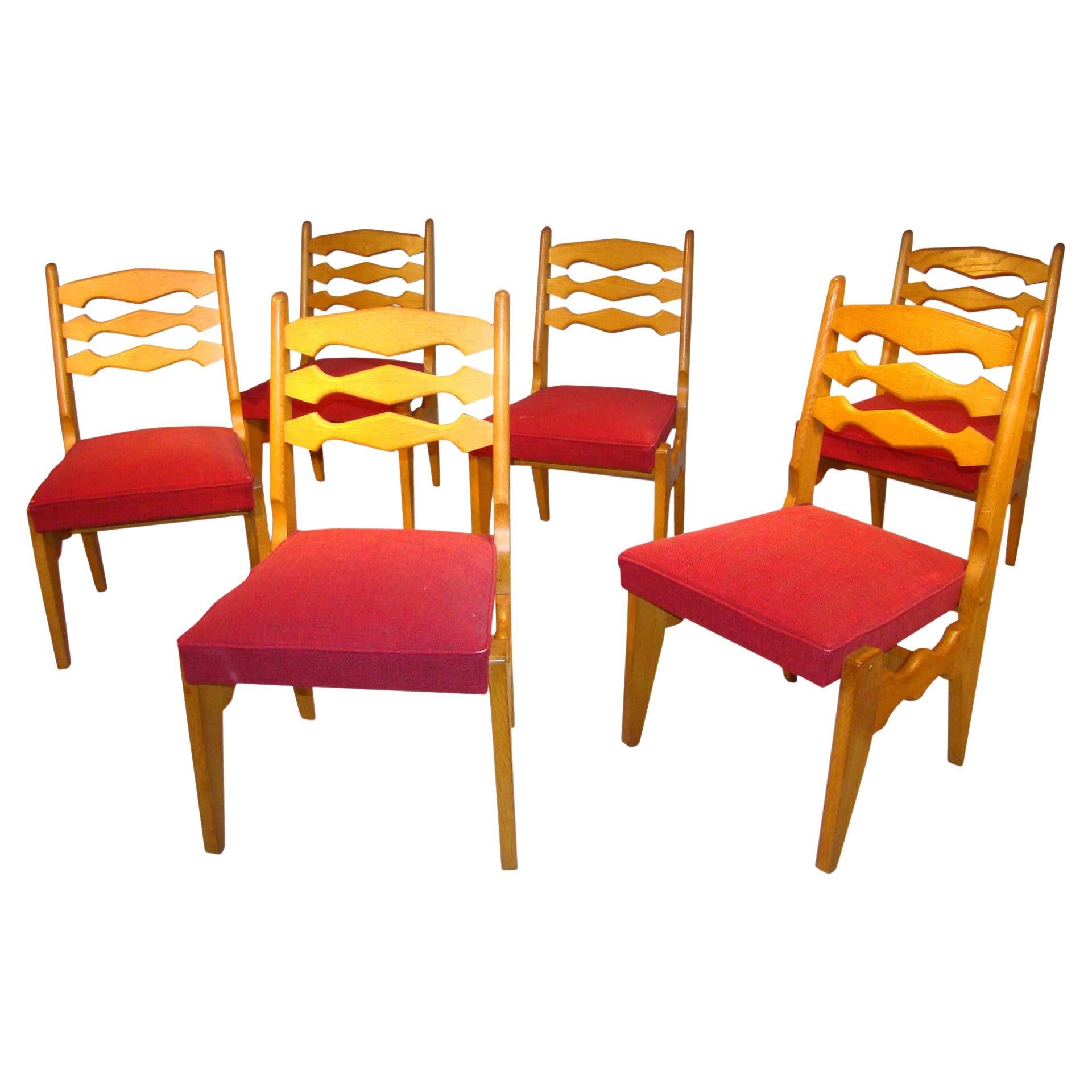 Guillerme et Chambron, 18 Chairs in Oak, Edition "Votre Maison", circa 1960 For Sale