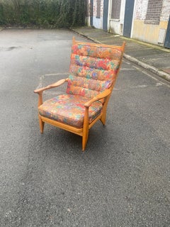 Guillerme et Chambron, 1960 Oak Armchair Edited by Votre Maison