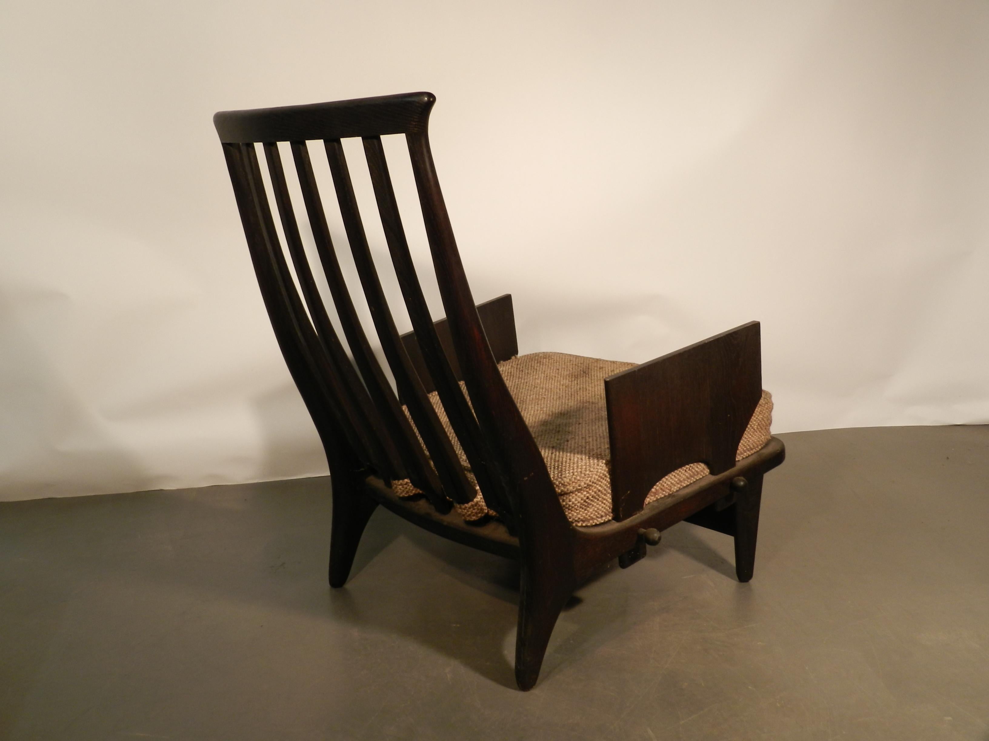 French Guillerme et Chambron, 1960 Oak Armchair Edited by Votre Maison For Sale