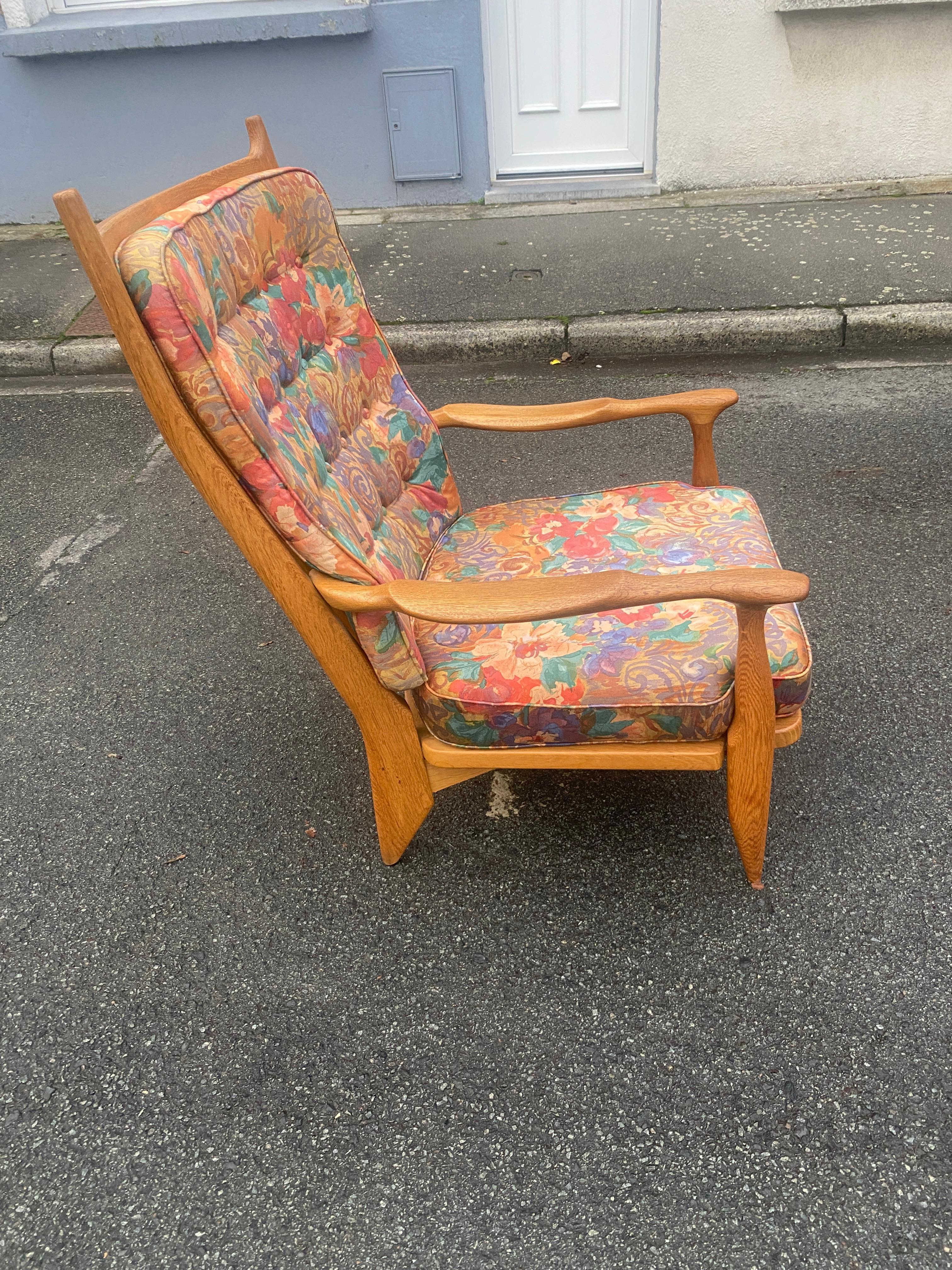 Guillerme et Chambron, 1960 Oak Armchair Edited by Votre Maison For Sale 3