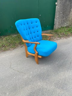 Guillerme et Chambron, 1970 Oak Armchair Edited by Votre Maison