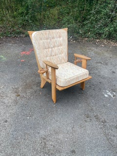 Guillerme et Chambron, 1970 Oak Armchair Edited by Votre Maison