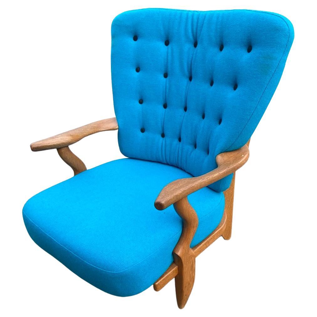 Guillerme et Chambron, 1970 Oak Armchair Edited by Votre Maison For Sale